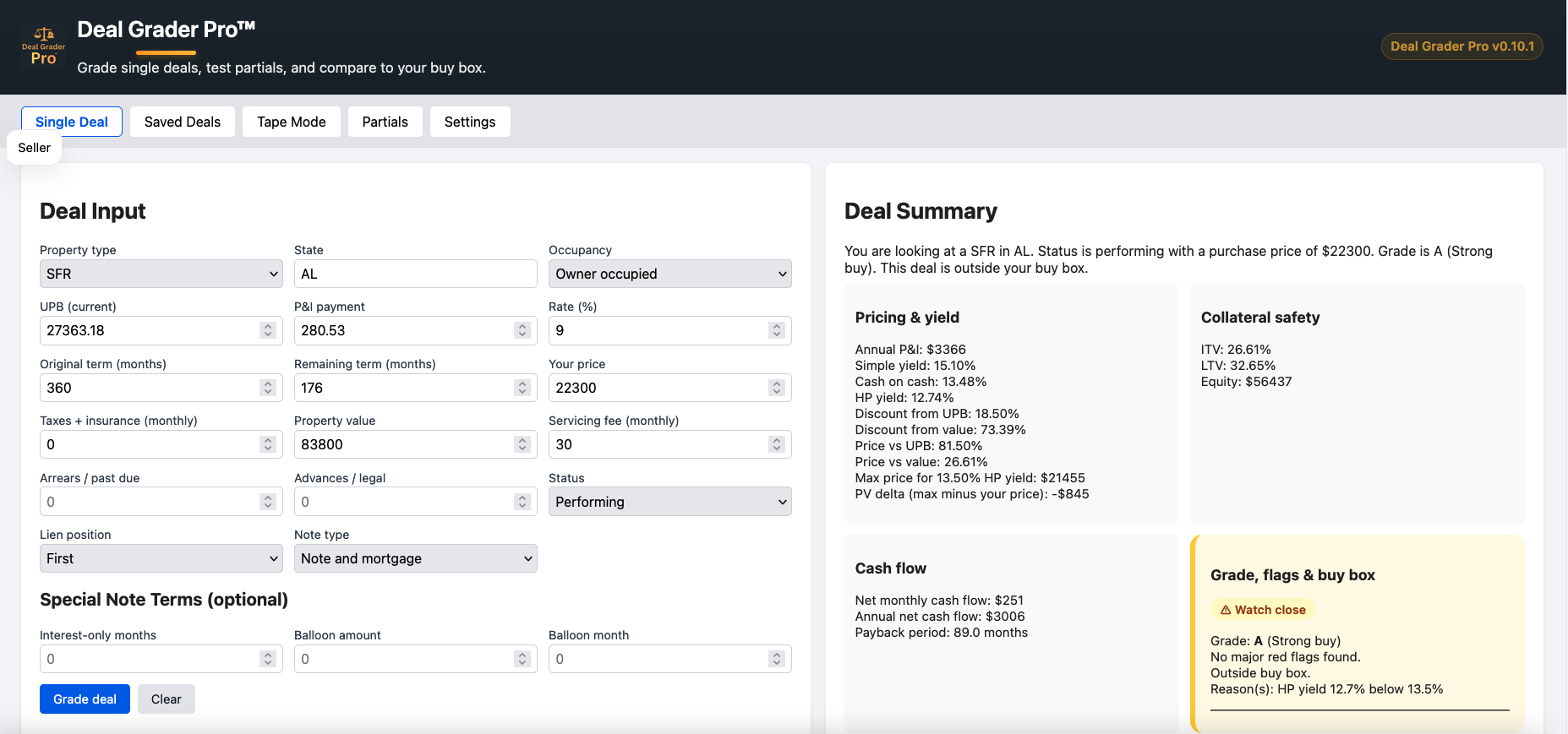 Deal Grader Pro preview